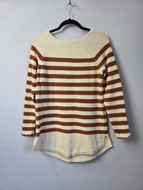 Striped Cream and Brown Women's Sweater